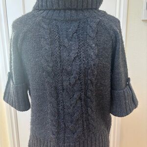 Caslon Charcoal Cable Knit Turtleneck Sweater Women's Medium M